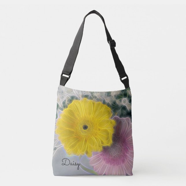 Sac Ajustable Fleurs électriques jolies Jaune Rose *Personnalise (Devant)