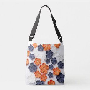 Sac Ajustable Fleurs en tissu cousu à la main printemps orange b