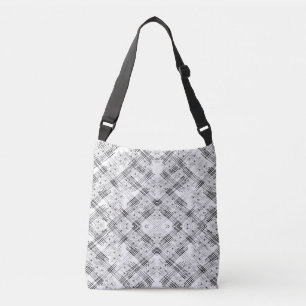 Sac Ajustable Fleurs et rayures monochromes stylisées
