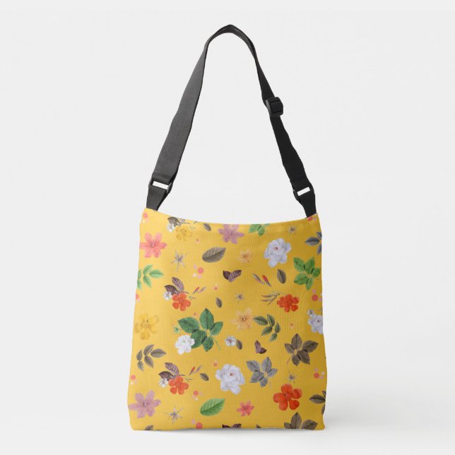 Sac Ajustable Fleurs jaunes et roses blanches 10 (Devant)
