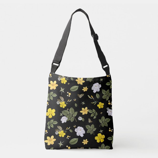 Sac Ajustable Fleurs jaunes et roses blanches 2 (Devant)