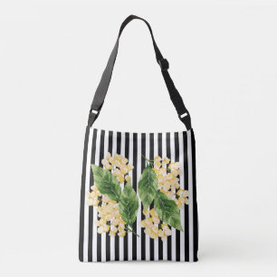 Sac Ajustable Fleurs jaunes sur rayures noir et blanc