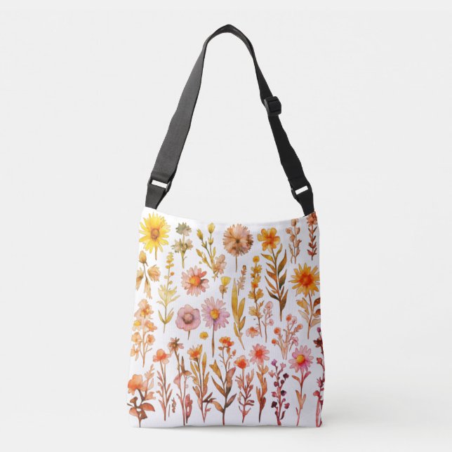 Sac Ajustable Fleurs minuscules colorées Fourre-tout (Devant)