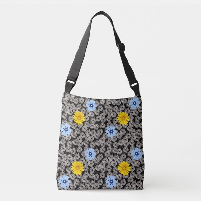 Sac Ajustable Fleurs motif 19.b. BG noir (Devant)