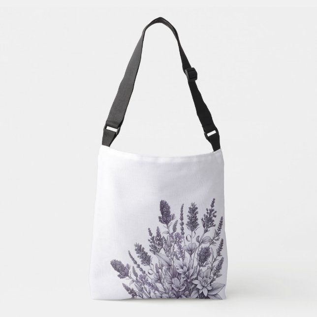 Sac Ajustable Fleurs noires et blanches (Devant)