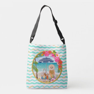 Sac Ajustable Fleurs personnalisées avec cercle doré sur fond ti