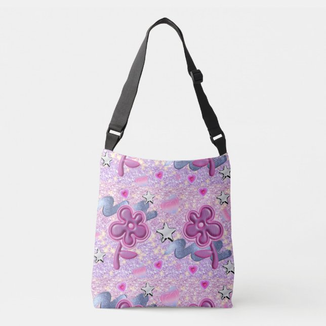 SAC AJUSTABLE FLEURS ROSES AVEC STYLE PARTIES SCINTILLANT (Devant)