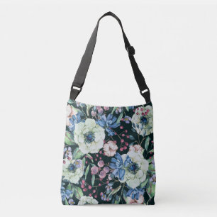 Sac Ajustable Fleurs sauvages d'anémones : Motif d'aquarelle Vin