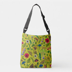 Sac Ajustable Fleurs sauvages et papillons de nuit en vert
