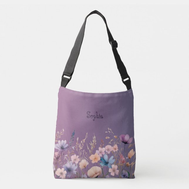 Sac Ajustable Fleurs sauvages pastel délicates Printemps Personn (Devant)