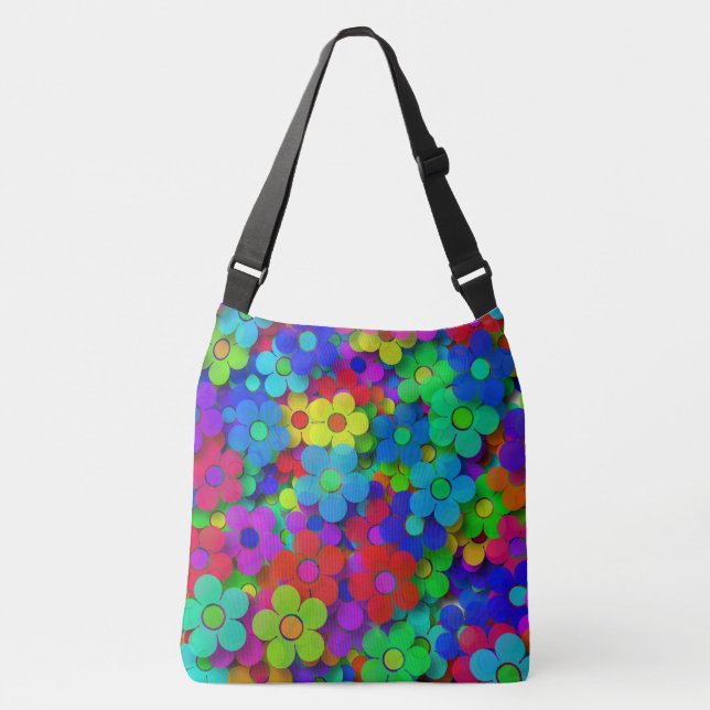 Sac Ajustable Fleurs super d'arc-en-ciel (Devant)