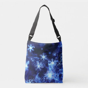 Sac Ajustable Flocons de neige bleus scintillants d'hiver
