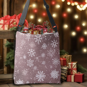 Sac Ajustable Flocons de neige rose poussiéreux Élégantes Fêtes