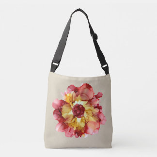 Sac Ajustable Floral Bougogne & Camellia Or Personnalisable