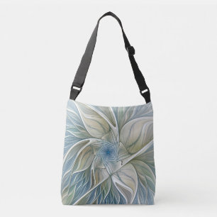 Sac Ajustable Floral Dream Motif Abstrait Blue Khaki Fractal