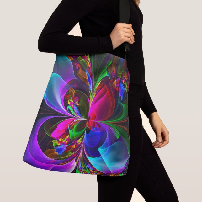 Sac Ajustable Floral moderne Art Abstrait Rouge Bleu Motif #12 (De près)