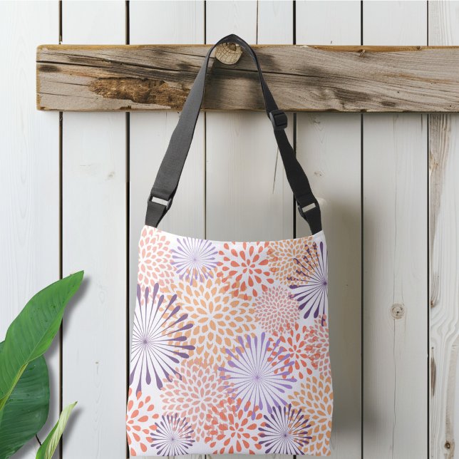 Sac Ajustable Floral pourpre et corail Dahlia Blossom (Créateur téléchargé)
