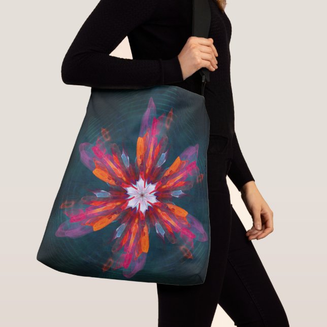 Sac Ajustable Flore Mandala Flowers Orange Red Blue Abstract (De près)