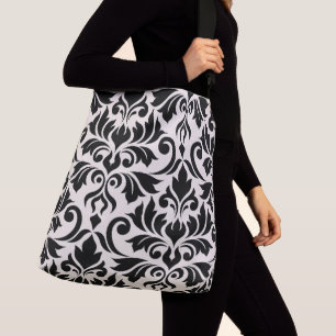 Sac Ajustable Flourissant Damask Art I Black on Cream