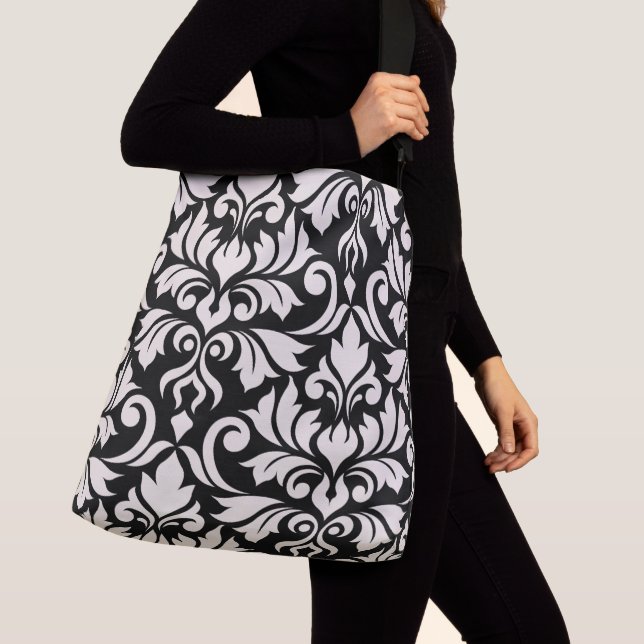 Sac Ajustable Flourissant Damask Art I Cream sur Black (De près)