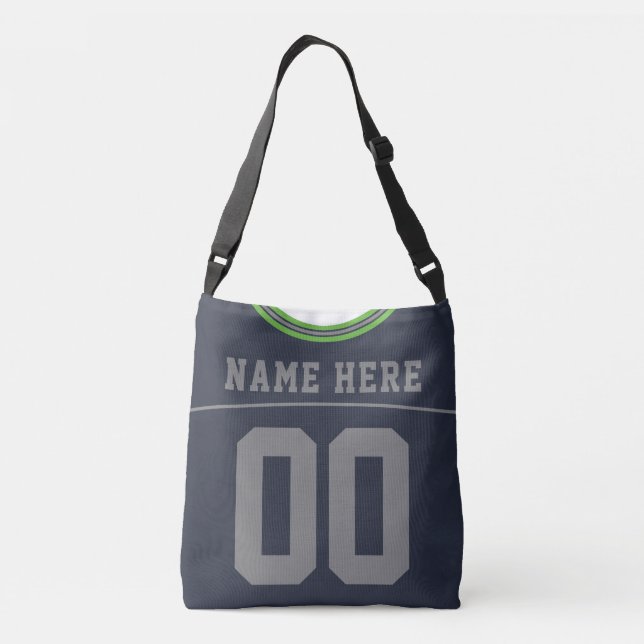 Sac Ajustable Football Jersey, Navy Blue Nom & Numéro Modèle (Dos)
