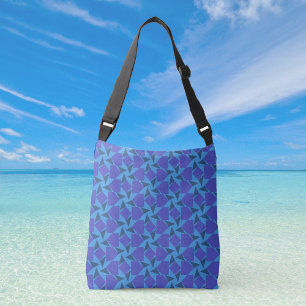 Sac Ajustable Formes géométriques en turquoise et bleu bandouliè