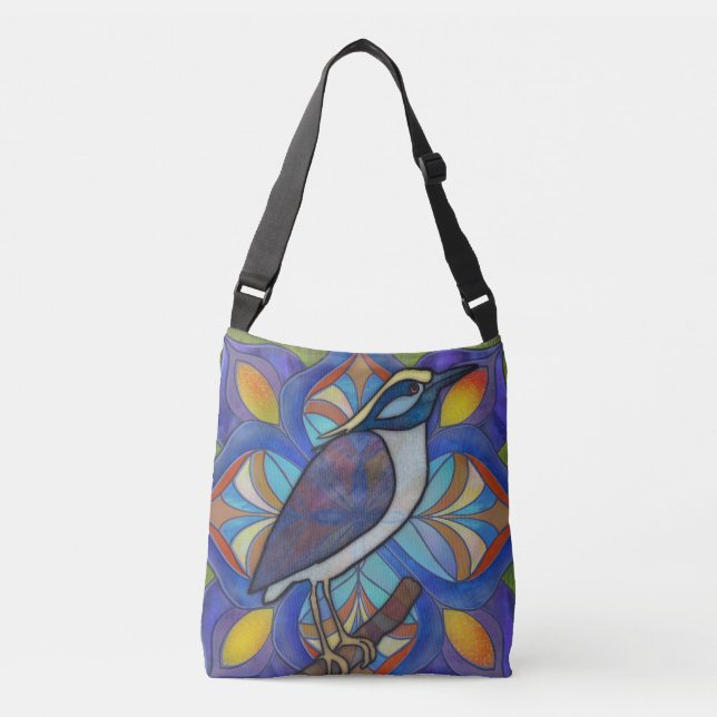 Sac Ajustable Fourre-tout avec Oiseau en verre coloré (Devant)