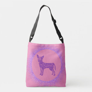 Sac Ajustable fourre-tout "CHIHUAHUA" EN PURPLE & ROSE.