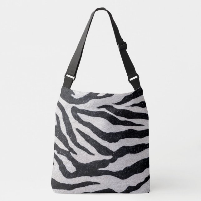 Sac Ajustable Fourre-tout d'impression Zebra noir/blanc (Devant)