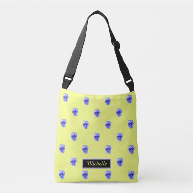Sac Ajustable Fourre-tout personnalisée Blue Pansy (Devant)