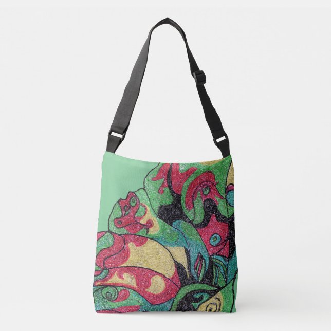 Sac Ajustable Fourre-tout sous-marin. Couleurs onduleuses fanées (Devant)