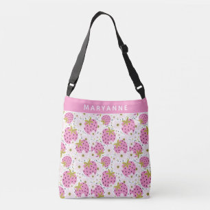 Sac Ajustable Fraises roses Nom personnalisé