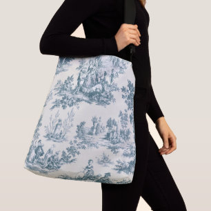 Sac Ajustable Français toile de jouy sage vert élégant
