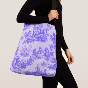 Sac Ajustable Française toile de jouy bleu et blanc élégant