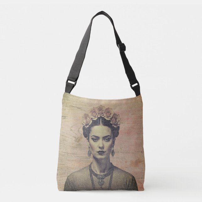 Sac Ajustable Frida Rose Crown - Art rustique  (Devant)