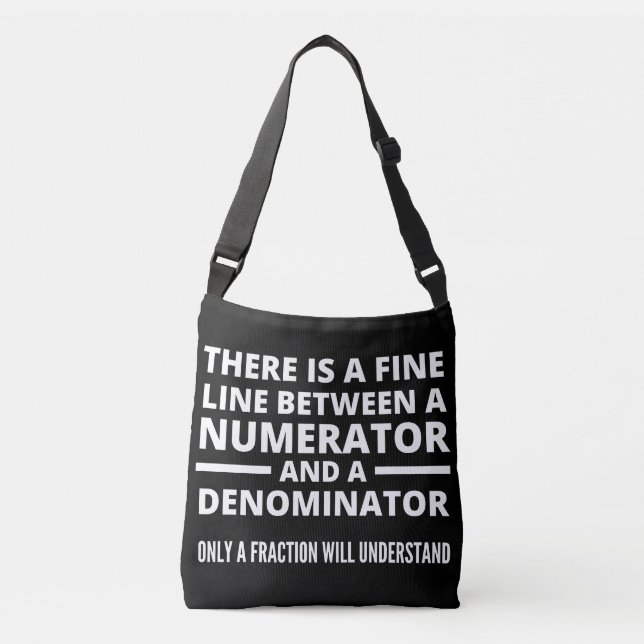 Sac Ajustable Funny Math FINE LIGNE NUMÉRATEUR DENOMINATEUR (Devant)