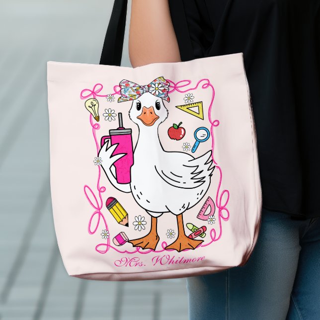 Sac Ajustable Funny Teacher Goose Back to School (Créateur téléchargé)