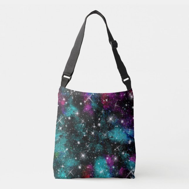 Sac Ajustable Galaxie violette verte étoile Voie lactée (Devant)
