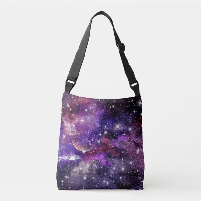 Sac Ajustable Galaxie violette Voie lactée avec planète (Devant)