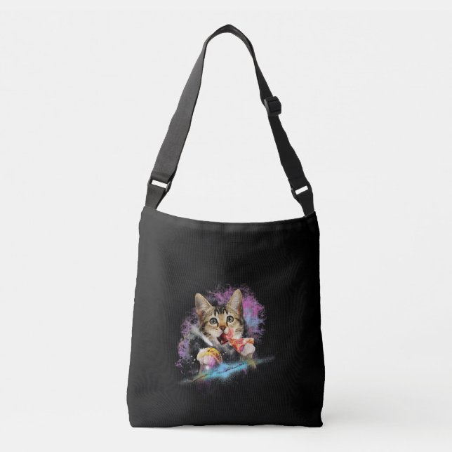 Sac Ajustable Galaxy Cat Régit L'Espace Avec Taco Et Pizza Power (Devant)