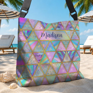 Sac Ajustable Géométrique doré faux élégant holographique tendan