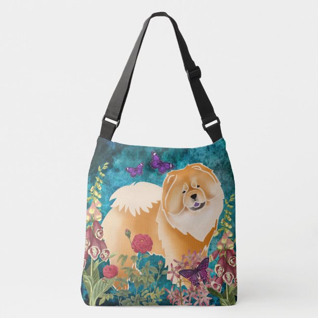 Sac Ajustable GINGKO LE CHOW ROUGE FOURRE-TOUT ou CROSSBODY (Devant)