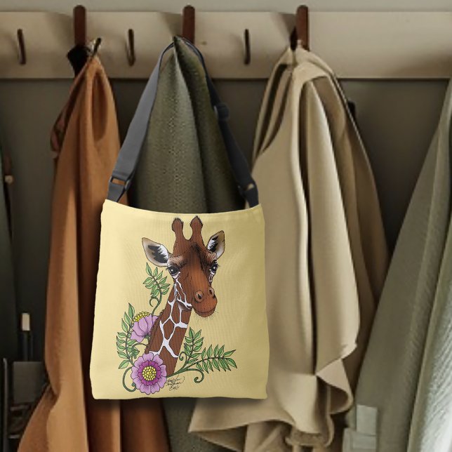 Sac Ajustable Giraffe Fleur de portrait jaune (Créateur téléchargé)
