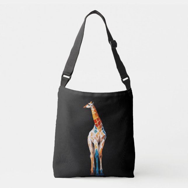 Sac Ajustable Giraffe Vector Art aux couleurs vives (Devant)