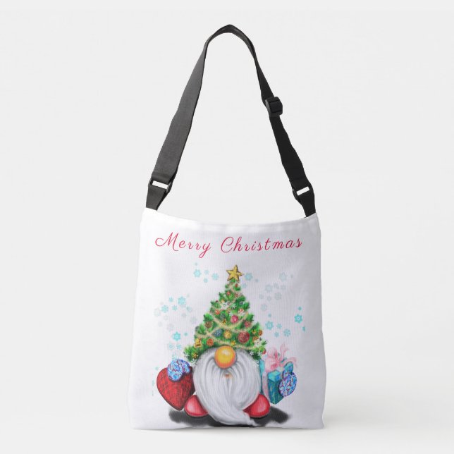 Sac Ajustable Gnome mignonne avec arbre de Noël Casquette et cad (Devant)