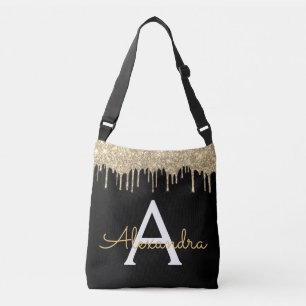 Sac Ajustable Gold Black Luxury Parties scintillant Glam Nom du