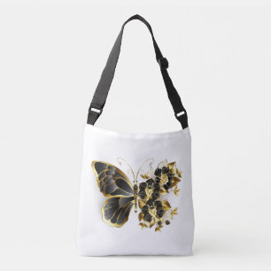 Sac Ajustable Gold flower Butterfly with Black Orchid