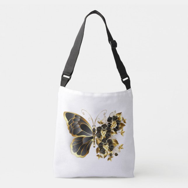 Sac Ajustable Gold flower Butterfly with Black Orchid (Devant)
