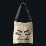 Sac Ajustable Gold Glitter Sparkle Eyelashes Monogram<br><div class="desc">Gold Faux Foil Parties scintillant d'étincelle métallique broyée Monogramme en métal Nom et cils initiaux (cils),  Extensions d'éyélash et sac d'yeux. Le design fait le cadeau parfait pour 16 ans,  mariage,  douche nuptiale,  anniversaire,  baby shower ou bachelorette pour quelqu'un à la recherche d'un style cool tendance.</div>
