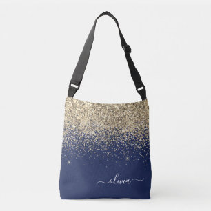 Sac Ajustable Gold Navy Blue Girl Parties scintillant étincelant